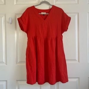 Red Orange Baby Doll Dress